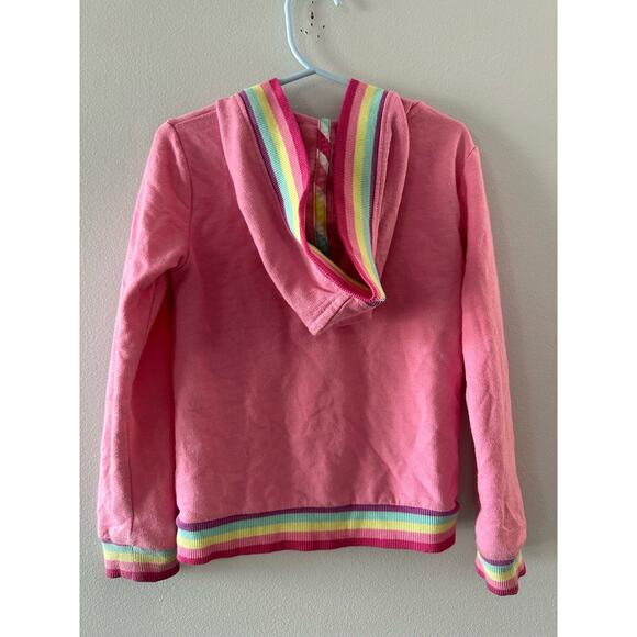 Cynthia Rowley Jacket Little Girls XS 4 Pink Rainbow Sequins Toddler Hoodie - Picture 4 of 5